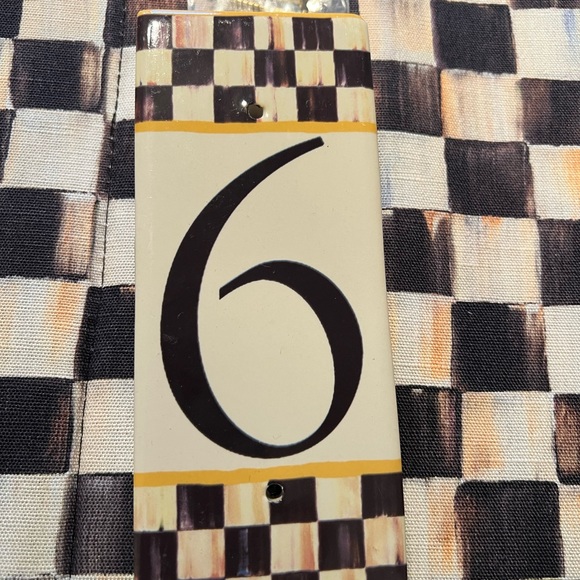 Mackenzie Childs Courtly Check ceramic house number - Picture 4 of 8